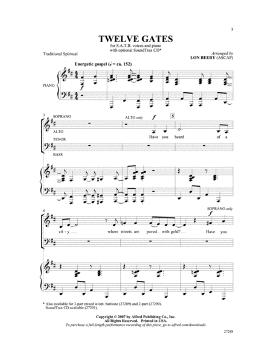 Twelve Gates Twelve Gates 4-Part scores gallery preview page 2