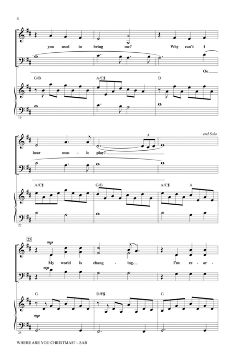 Where Are You Christmas? (arr. Mac Huff) (from How The Grinch Stole Christmas) 3-Part scores gallery preview page 3