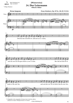 Book cover for Der Leiermann, Op. 89 No. 24 (Original key. A minor)