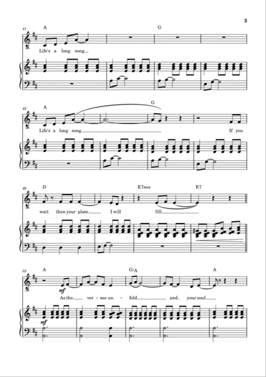 Life Is A Long Song Piano, Vocal, Guitar scores gallery preview page 4