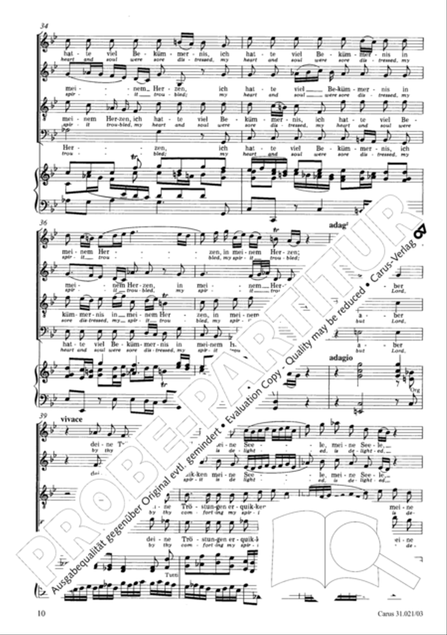 Lord my God, my heart and soul were sore distressed (Ich hatte viel Bekummernis) STB scores gallery preview page 11