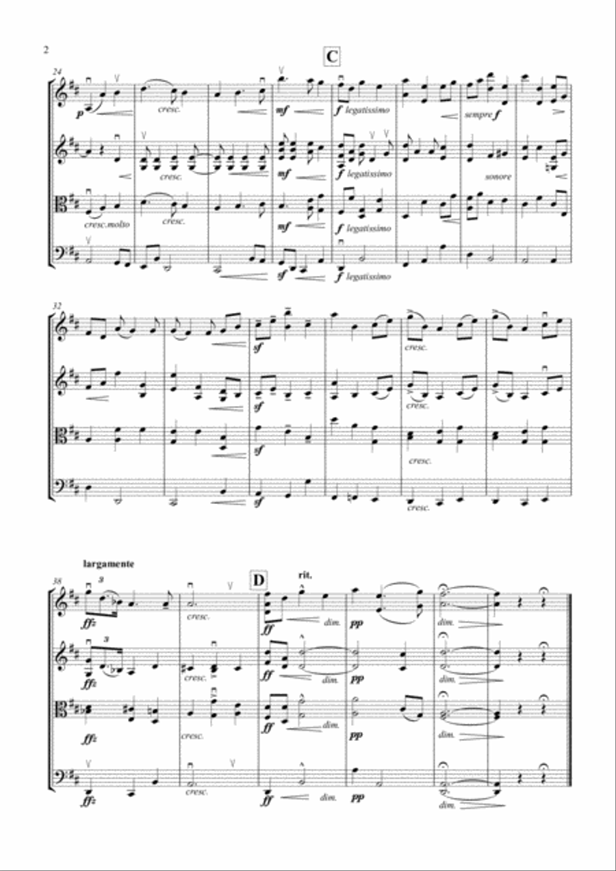 Nimrod from Elgar's "Enigma Variations" for String Quartet image number null