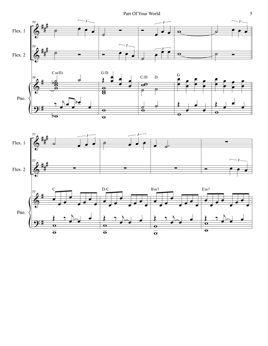 Part Of Your World Small Ensemble scores gallery preview page 5