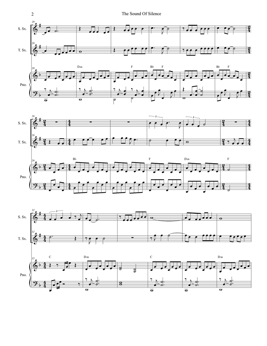 The Sound Of Silence Woodwind Duet scores gallery preview page 2