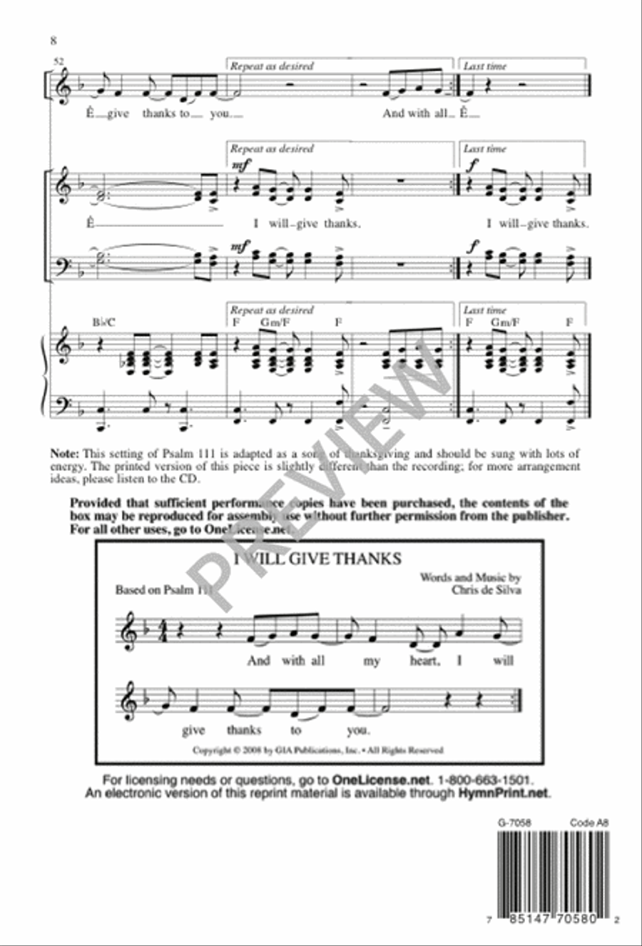 I Will Give Thanks I Will Give Thanks 4-Part scores gallery preview page 9