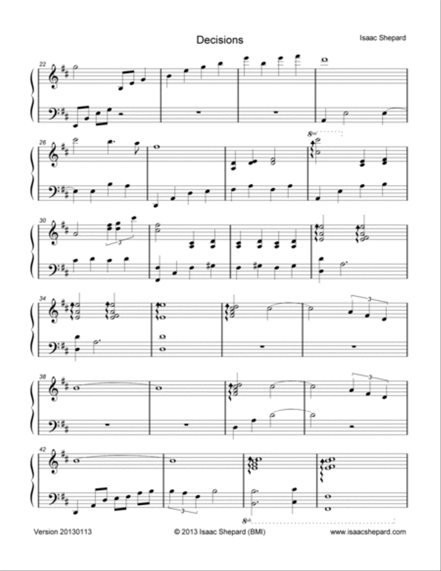 Decisions Piano Solo scores gallery preview page 2