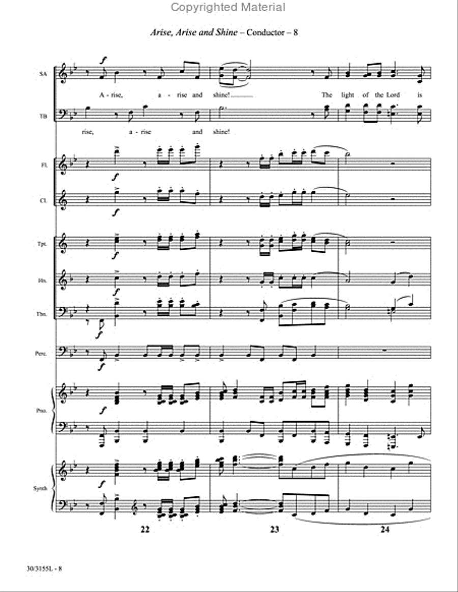 Arise, Arise and Shine! - Orchestral Score and Parts Choir scores gallery preview page 9