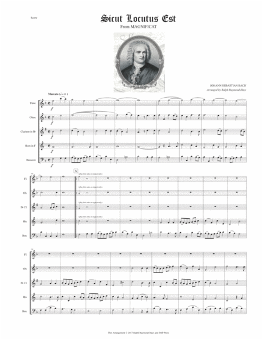 Sicut Locutus Est Woodwind Quintet scores gallery preview page 1
