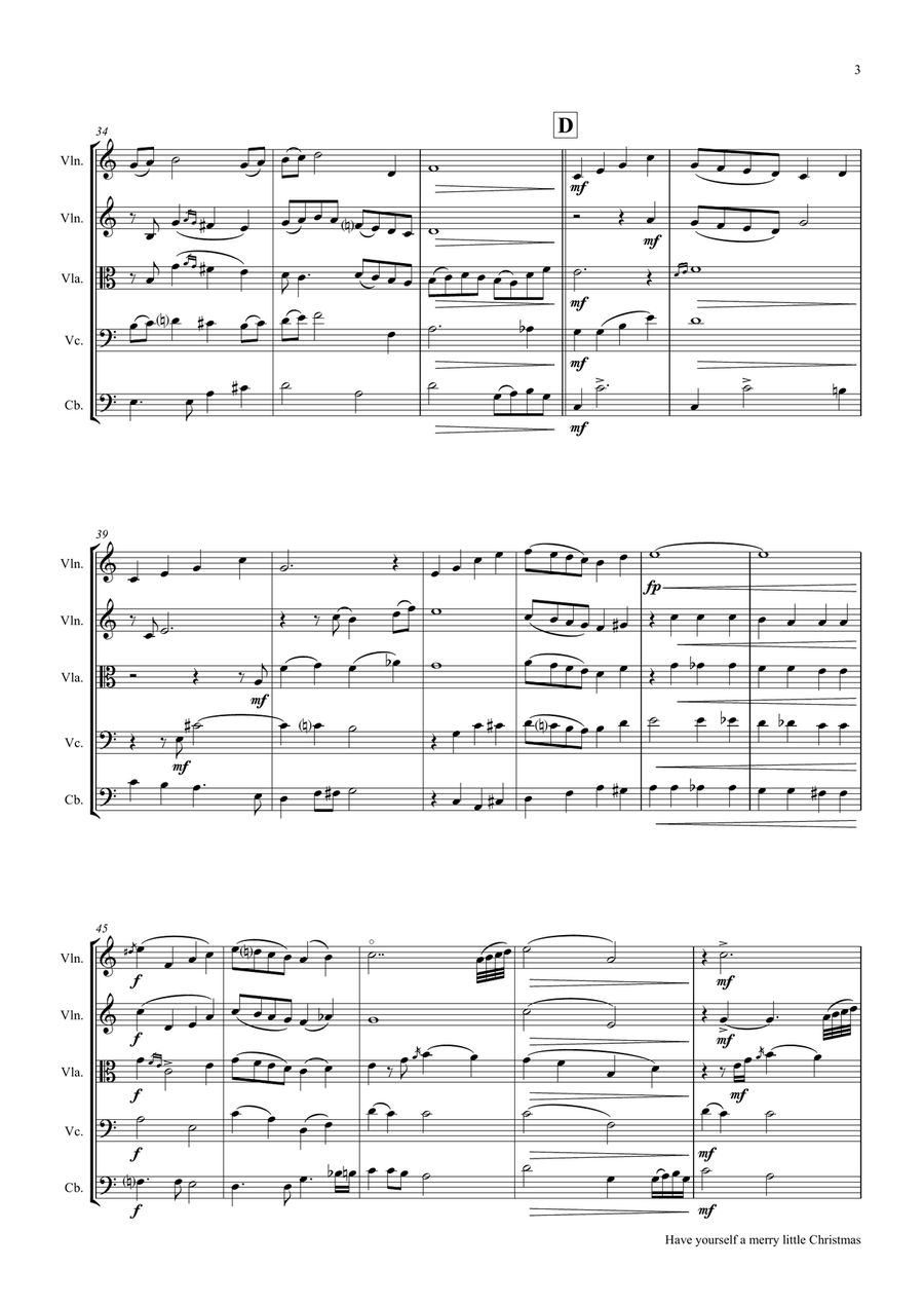 Have Yourself A Merry Little Christmas from MEET ME IN ST. LOUIS String Quartet scores gallery preview page 3