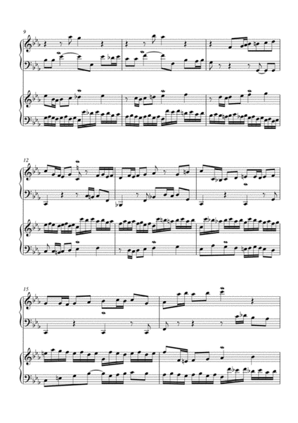 Bach 2 Part Invention No. 5 in E flat major for 2 pianos, 4 hands (2nd piano part by Simon Peberdy) image number null