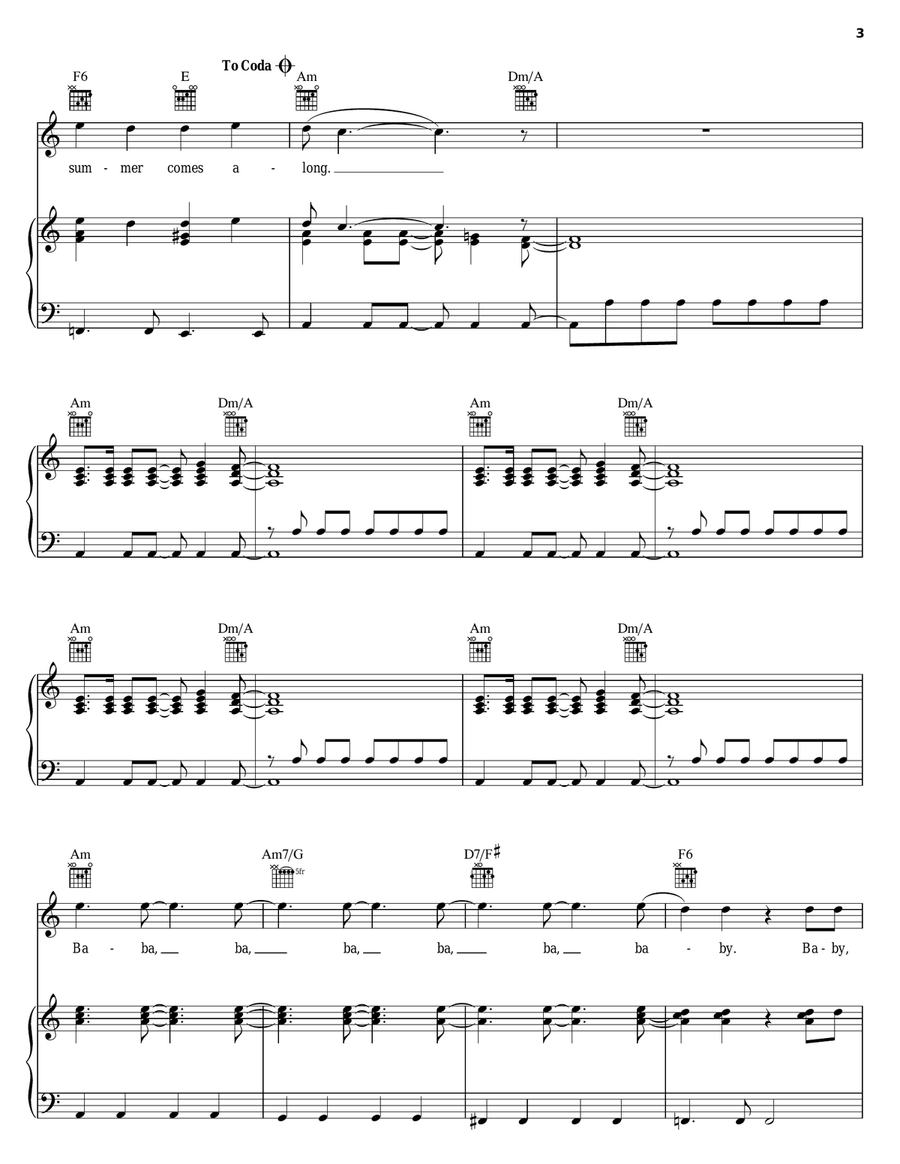 Babe, I'm Gonna Leave You Piano, Vocal, Guitar scores gallery preview page 3