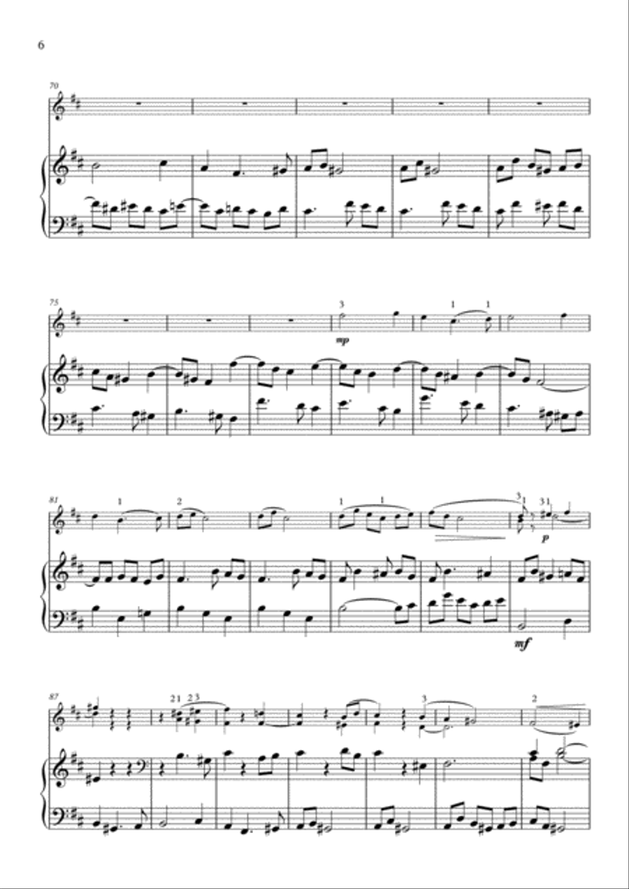 Franck Prelude, Fugue and Variation for violin and piano Violin Solo scores gallery preview page 6
