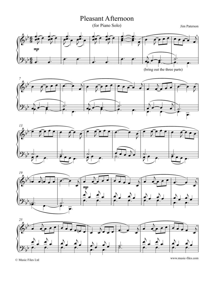 Pleasant Afternoon (Piano Solo) Piano Solo scores gallery preview page 1