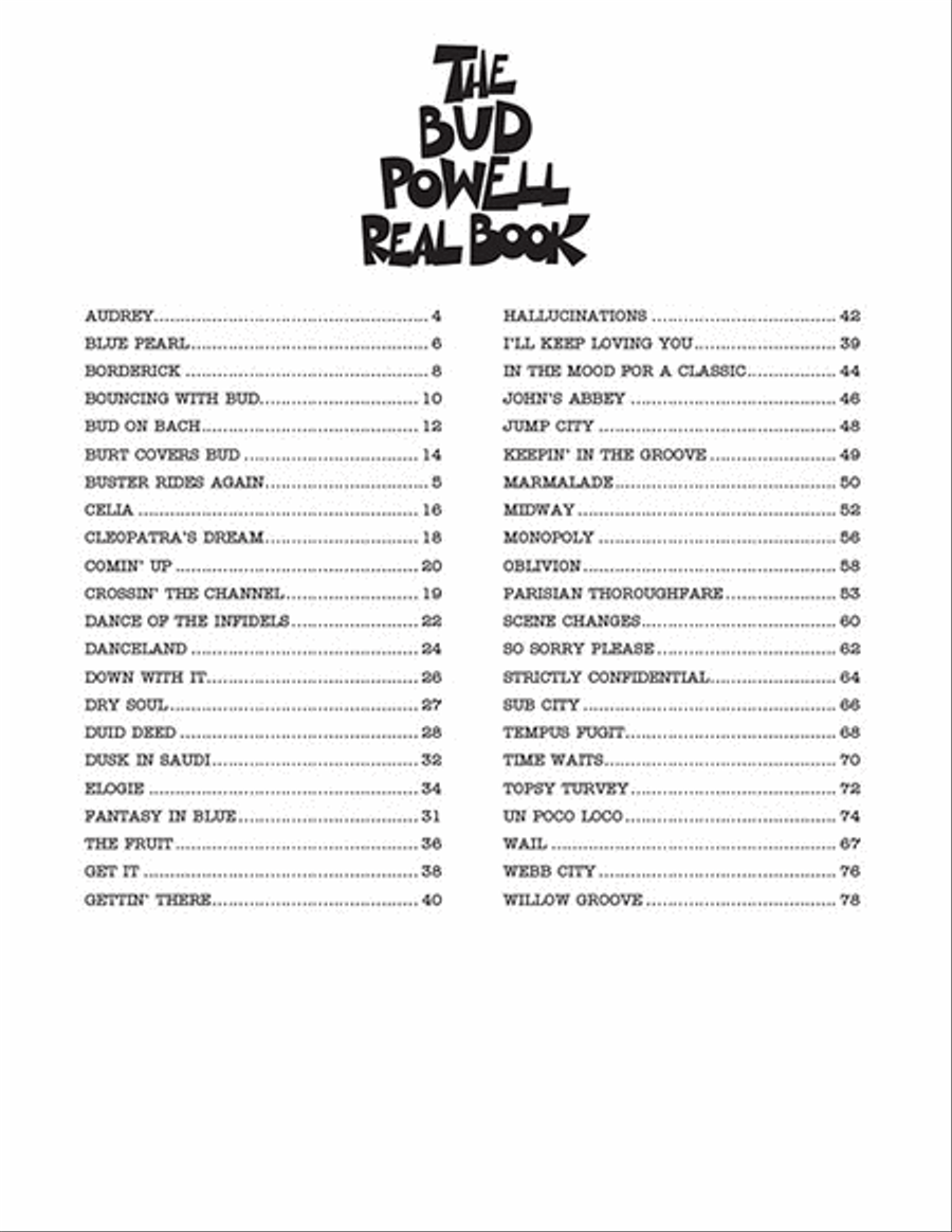 The Bud Powell Real Book Piano scores gallery preview page 2