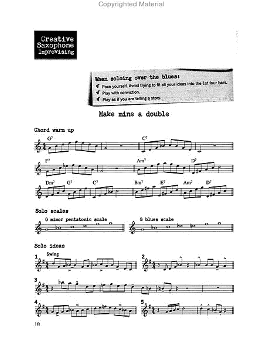 Creative Saxophone Improvising + CD