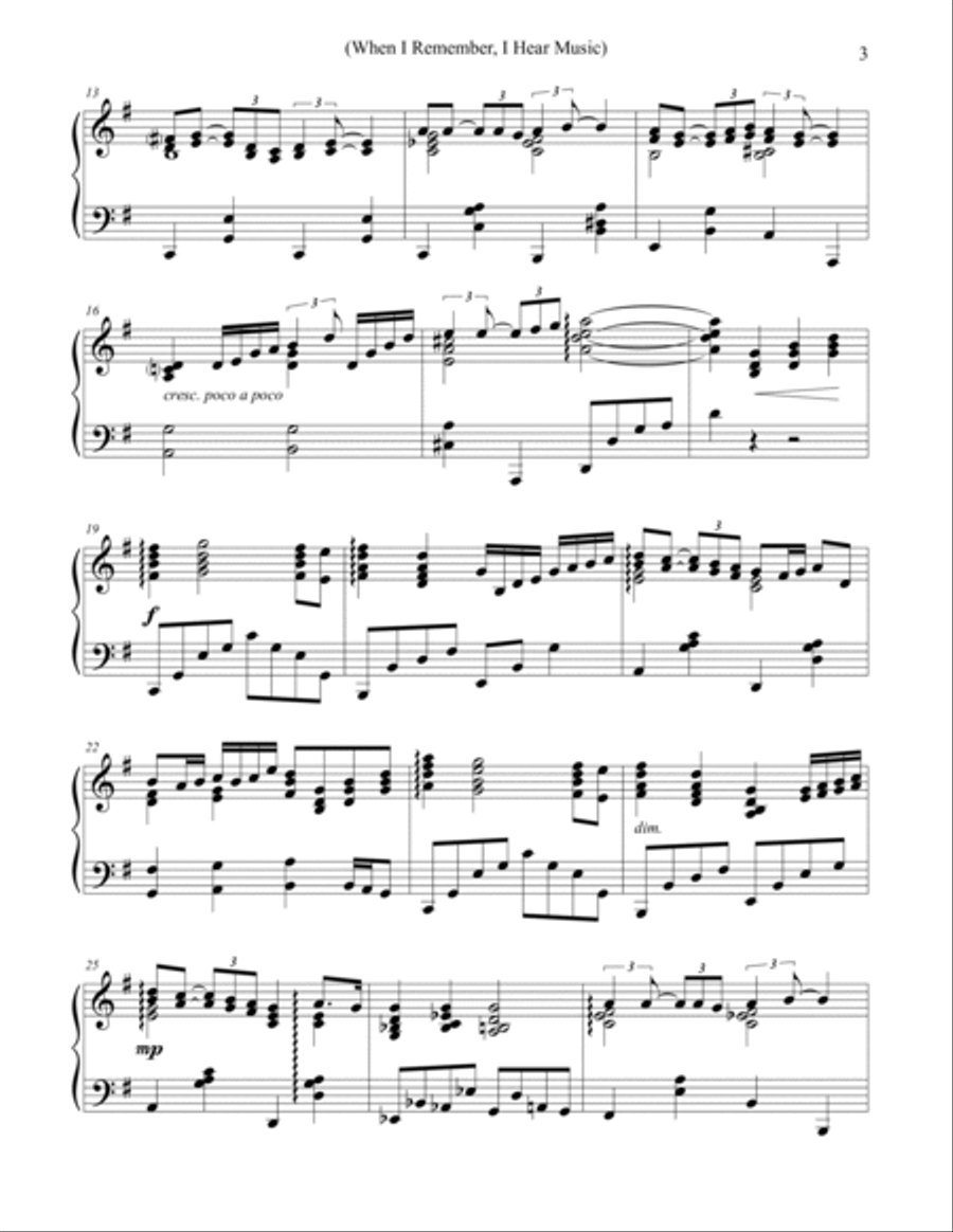 When I Remember, I Hear Music Piano Solo scores gallery preview page 2