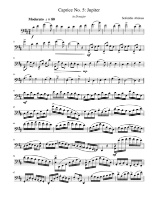 Cello Caprice No 5 (Jupiter) in D major