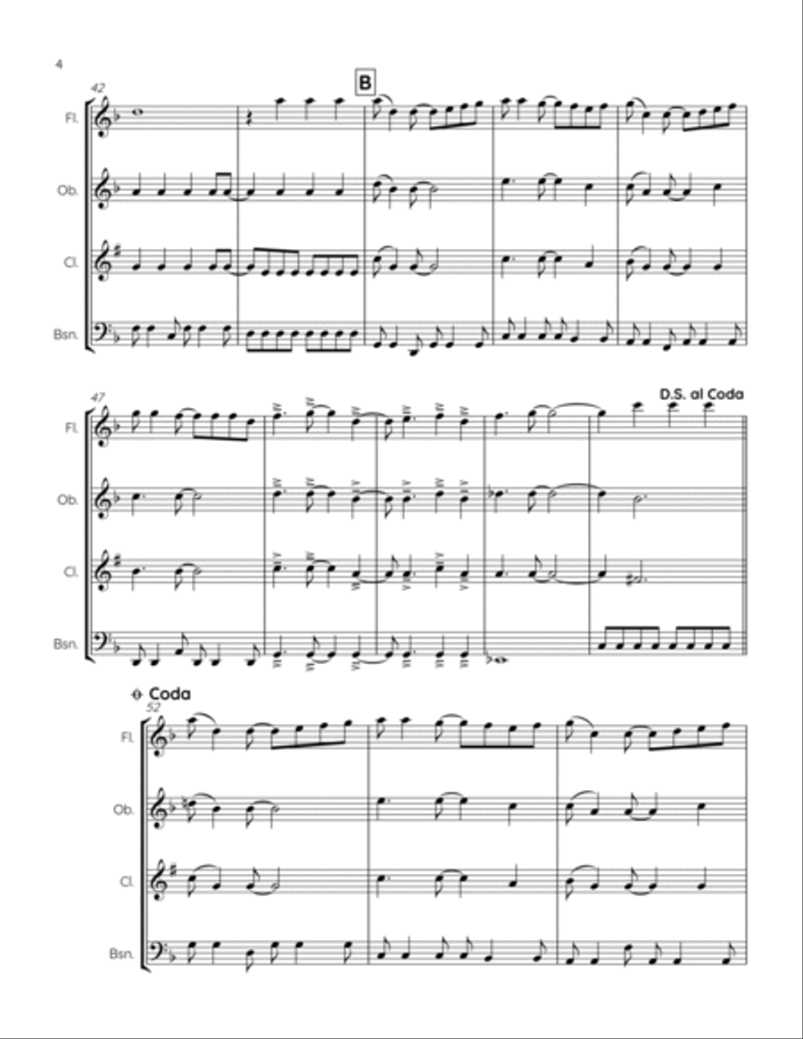 Can't Take My Eyes Off Of You Woodwind Quartet scores gallery preview page 6