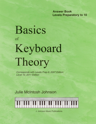 Book cover for Basics of Keyboard Theory: Answer Book (for Preparatory - Level X)