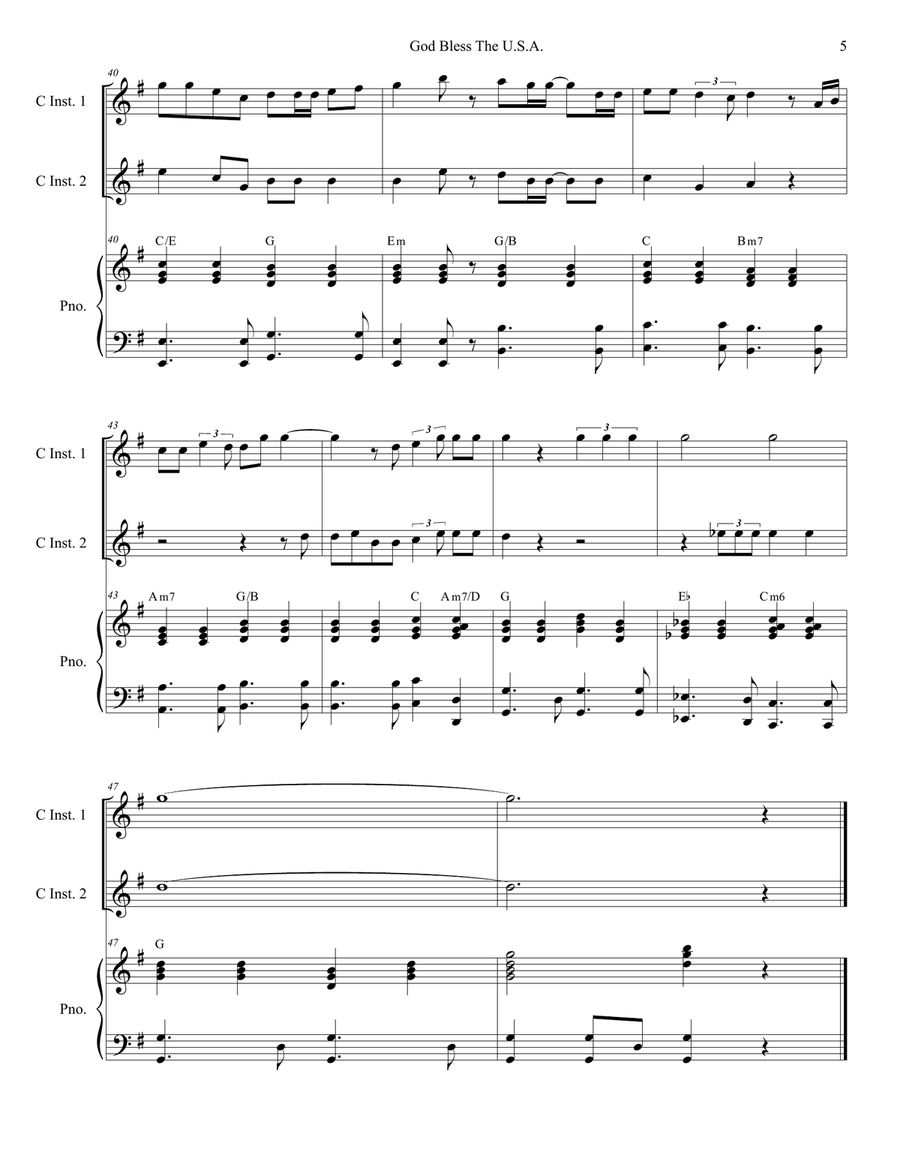 God Bless The U.S.A. Flute scores gallery preview page 5