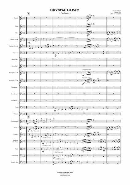 Crystal Clear - Orchestra Score and Parts PDF. image number null