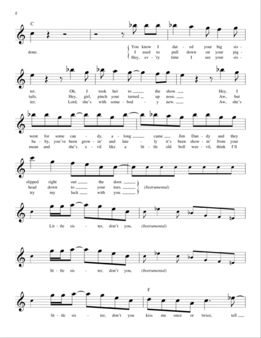 Little Sister Piano scores gallery preview page 2