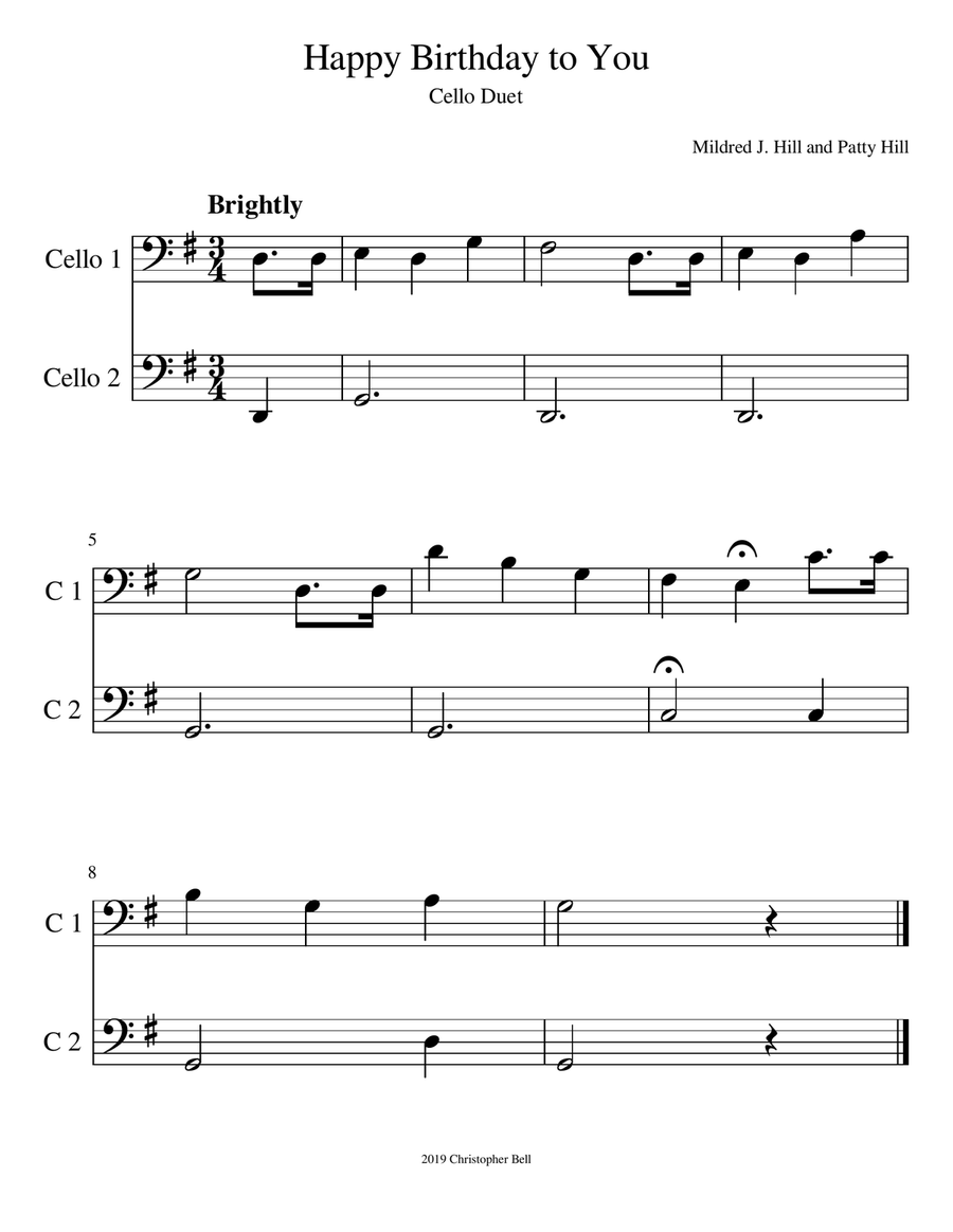 Happy Birthday - Cello Duet String Duet scores gallery preview page 2
