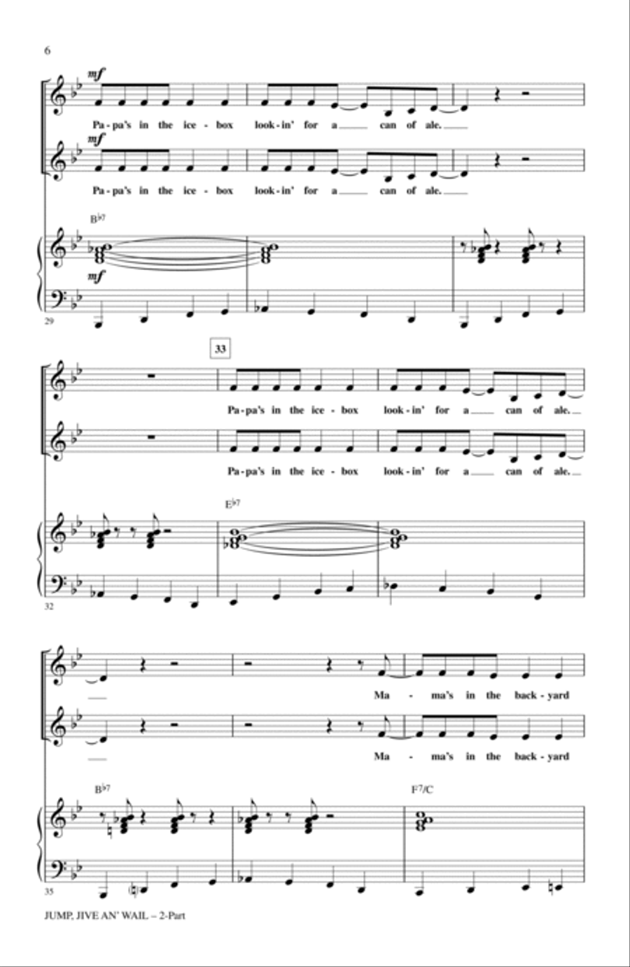 Jump, Jive An' Wail Jump, Jive An' Wail 2-Part scores gallery preview page 4