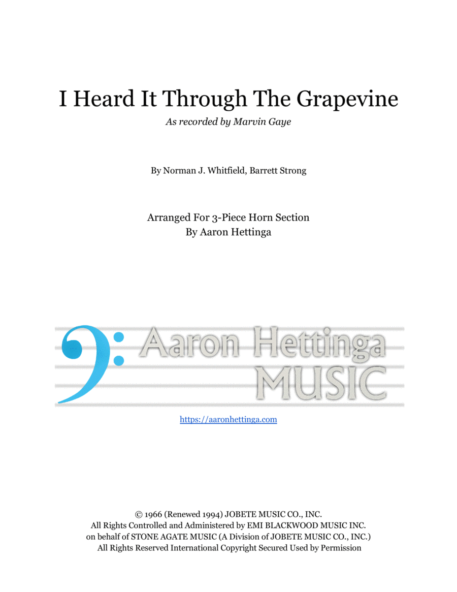 I Heard It Through The Grapevine Small Ensemble scores gallery preview page 1