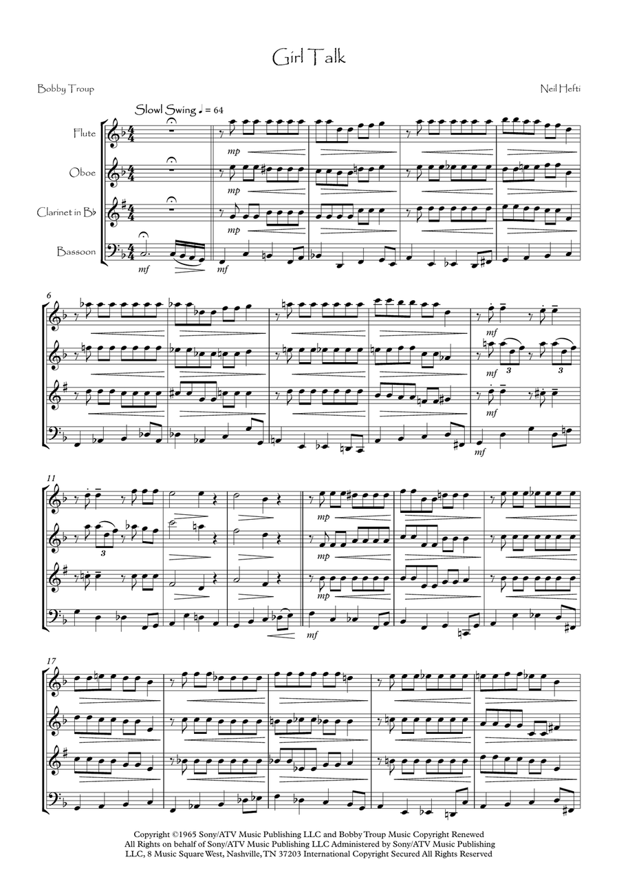 Girl Talk Girl Talk Woodwind Quartet scores gallery preview page 2