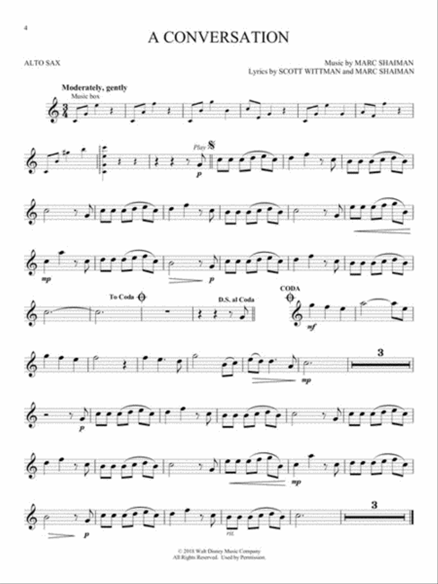 Mary Poppins Returns for Alto Sax Alto Saxophone scores gallery preview page 4