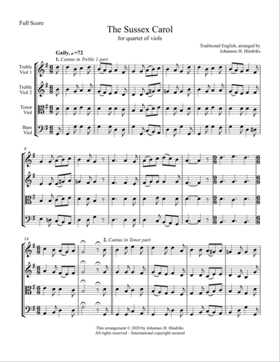 Sussex Carol Christmas scores gallery preview page 4