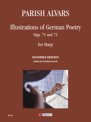 Book cover for Illustrations of German Poetry Opp. 71 and 72 for Harp. Facsimile Edition