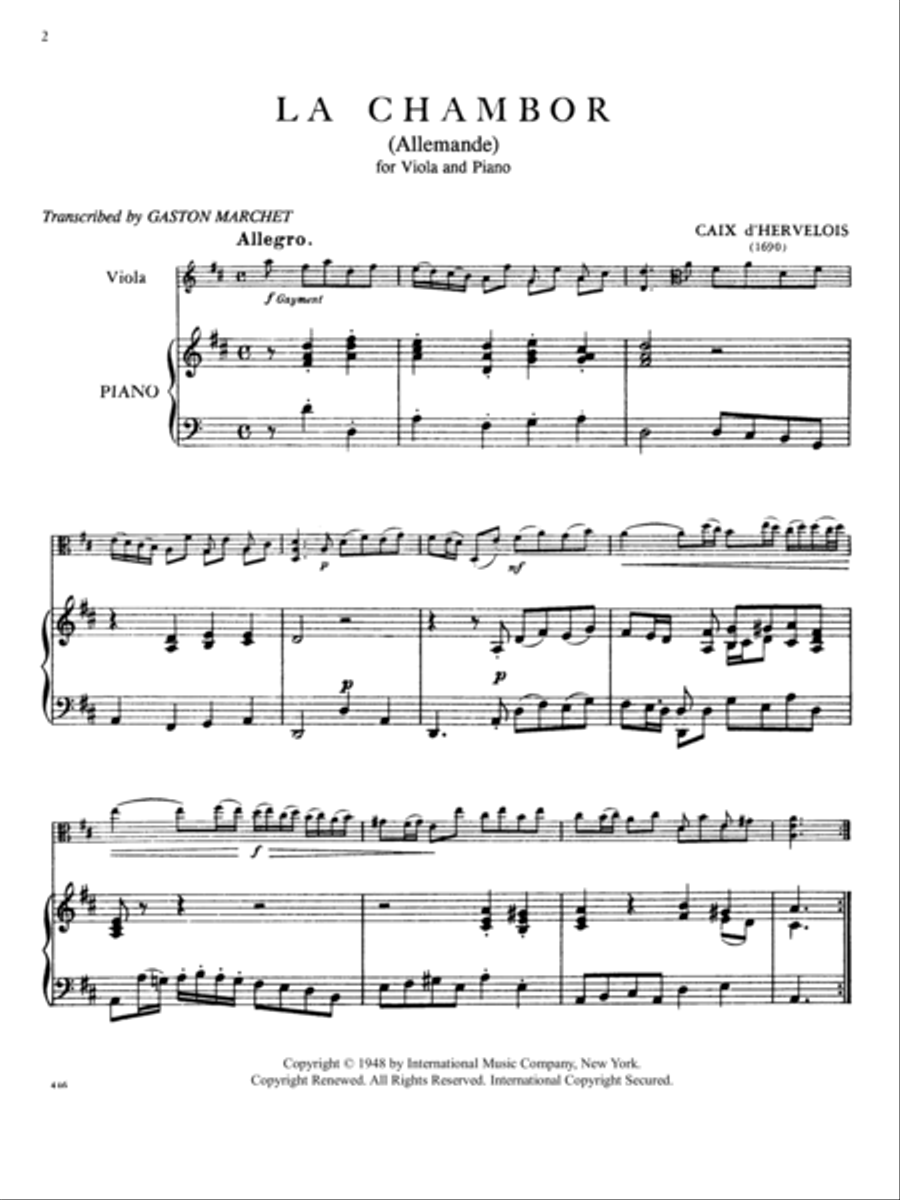 La Chambor. Allemande La Chambor. Allemande Piano Accompaniment scores gallery preview page 2