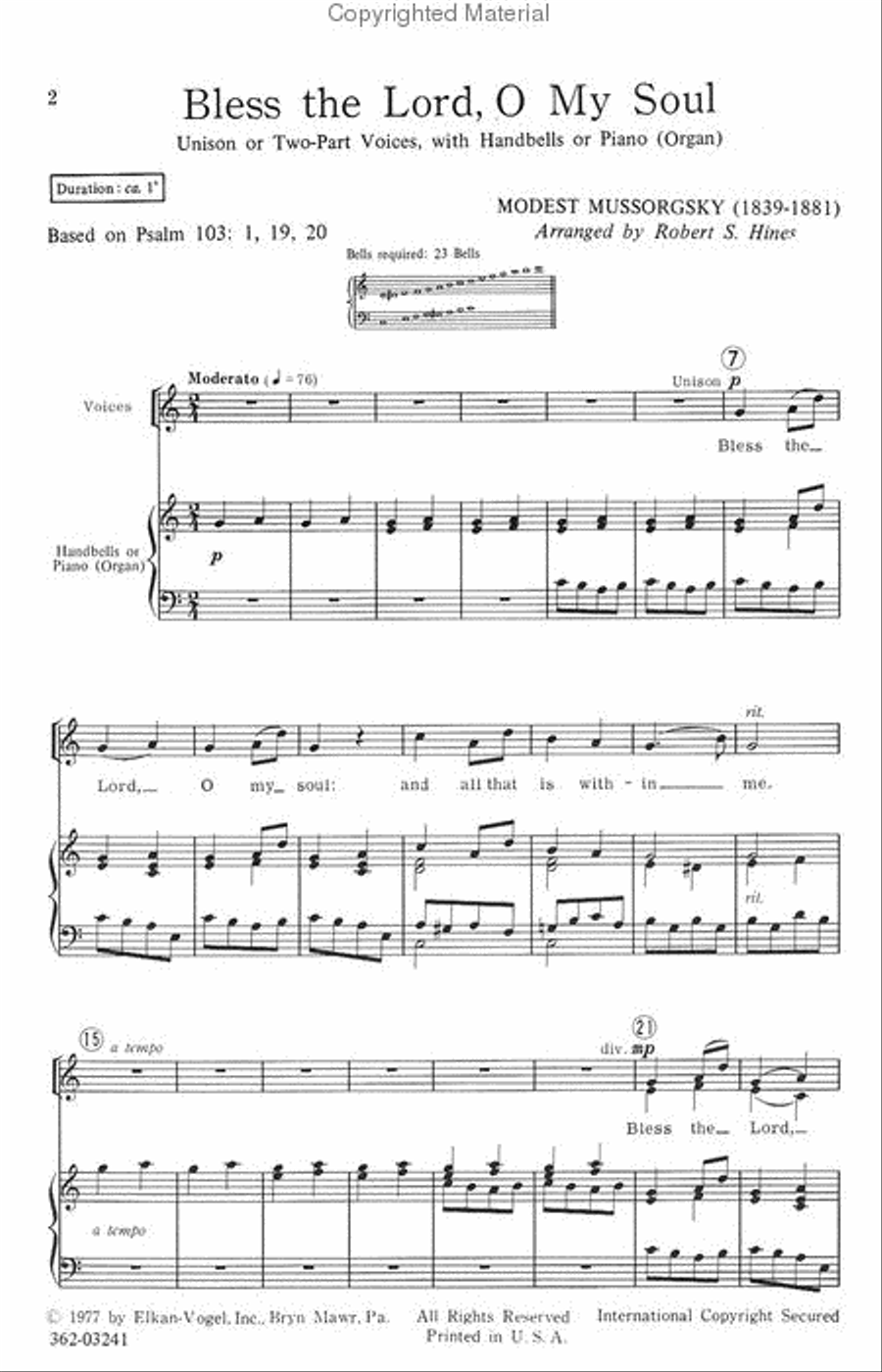 Bless the Lord O My Soul Bless the Lord O My Soul Choir scores gallery preview page 2