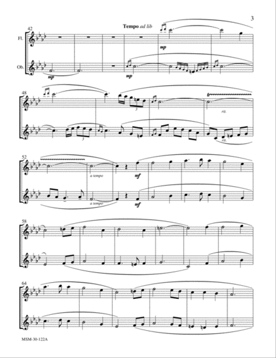Greensleeves (Downloadable Flute & Oboe Parts) Flute scores gallery preview page 2