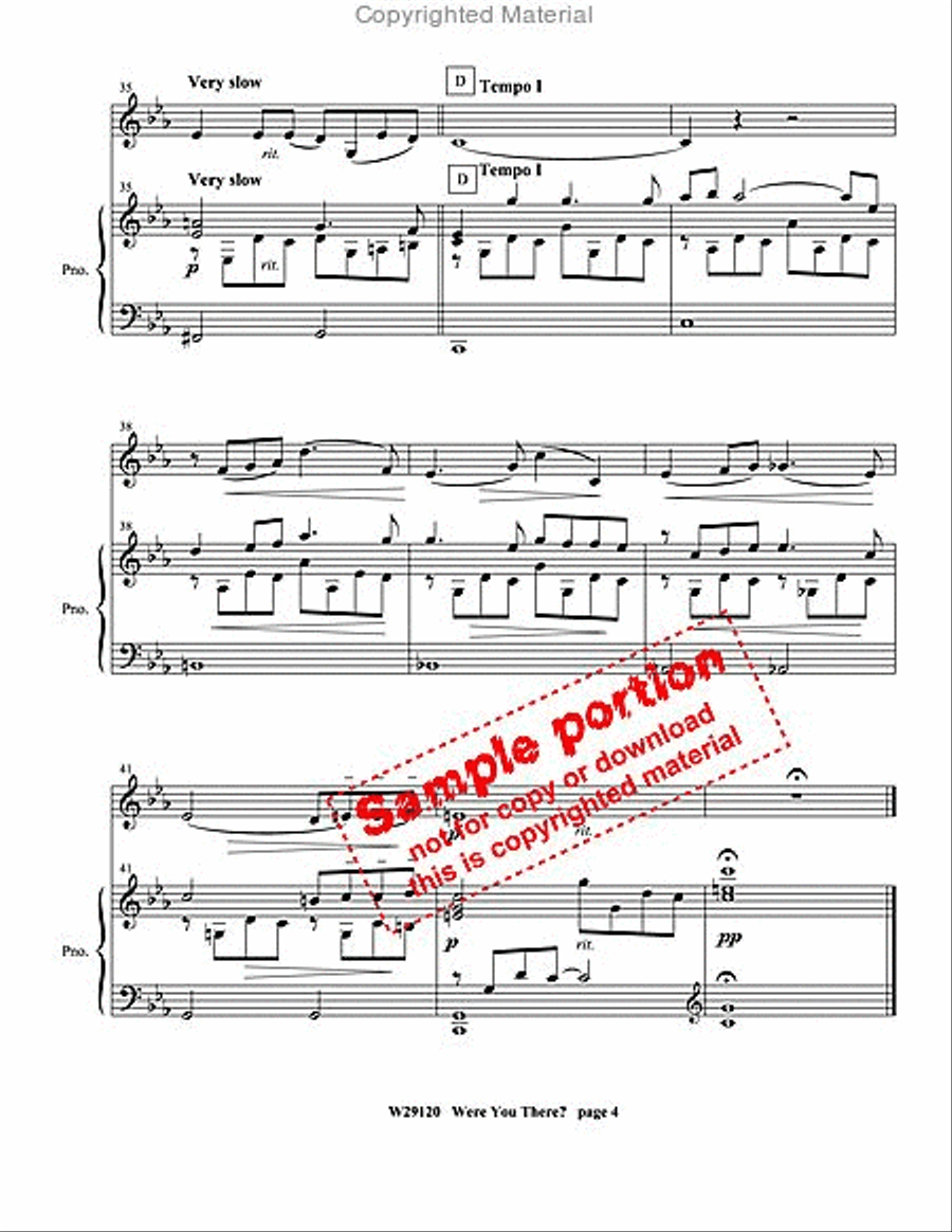 Were You There Clarinet Solo scores gallery preview page 4