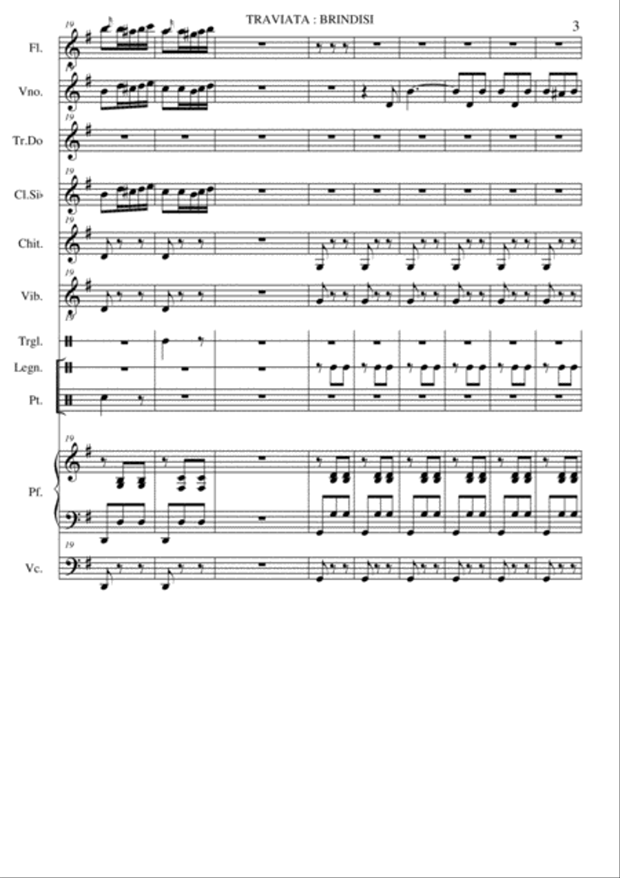 Traviata: Brindisi Small Ensemble scores gallery preview page 3