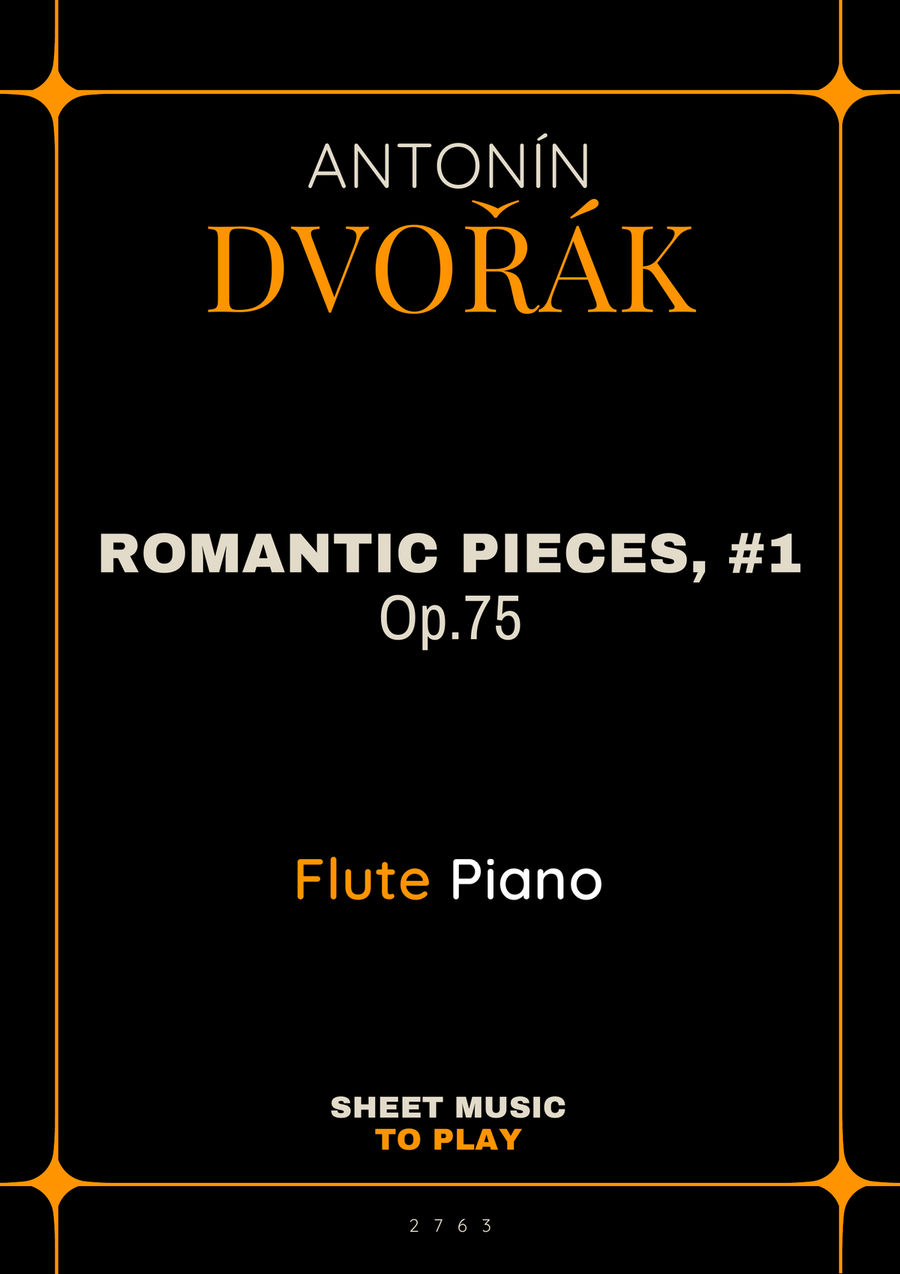 Romantic Pieces, Op.75 (1st mov.) - Flute and Piano (Full Score and Parts) Flute scores gallery preview page 1