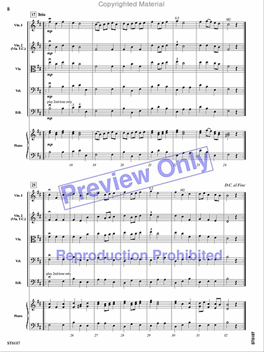 Music for the Royal Fireworks String Orchestra scores gallery preview page 7