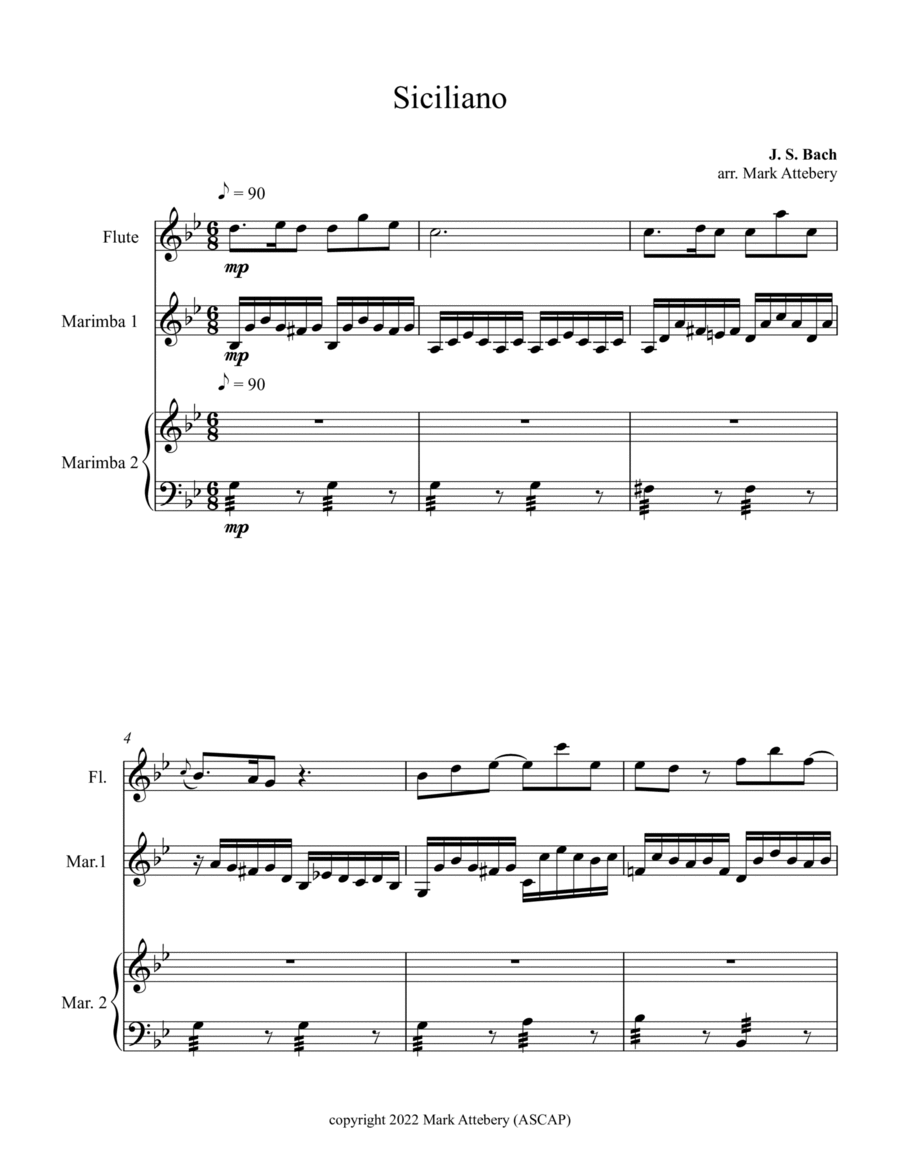 Siciliano Flute scores gallery preview page 1