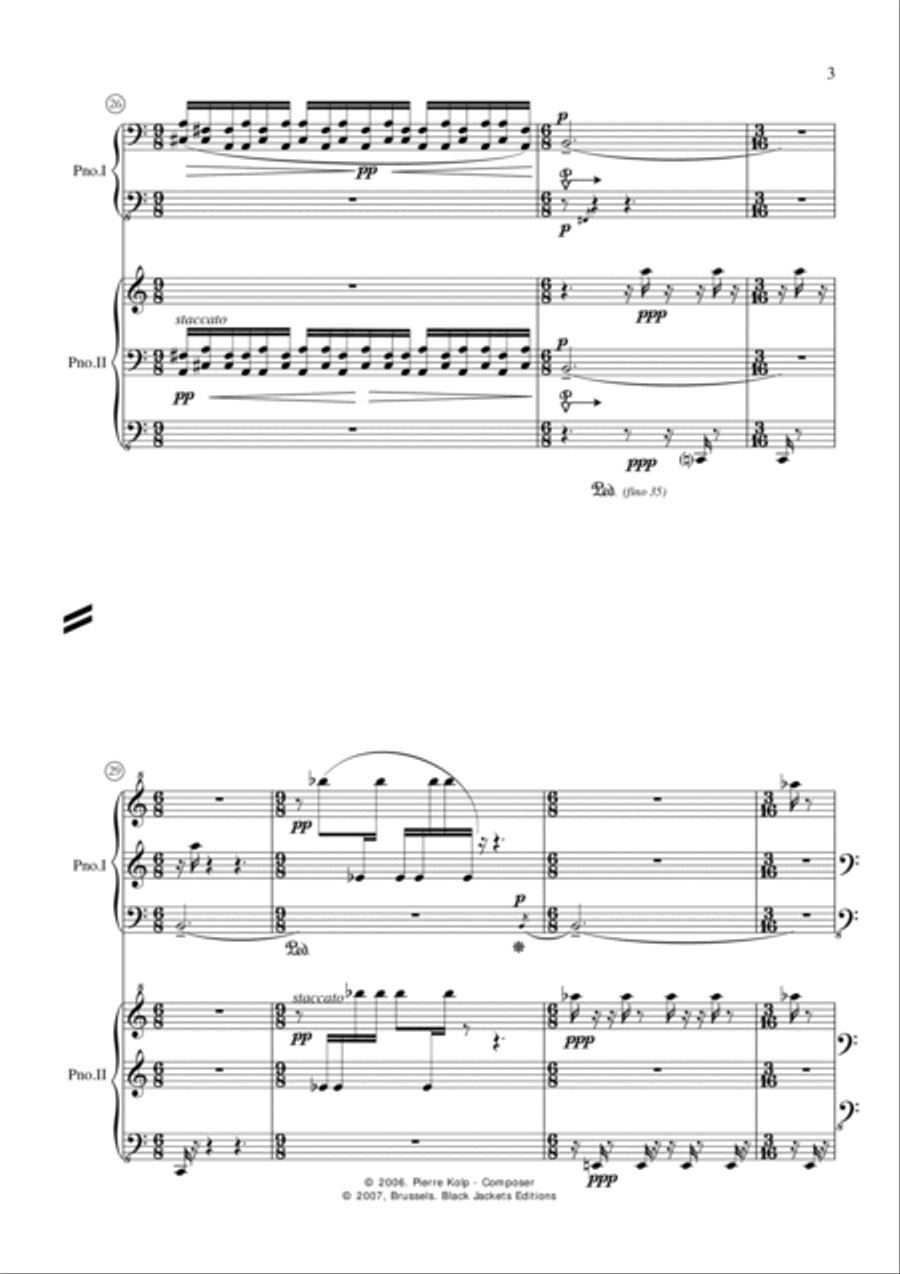 The Bollin' Stones (for two pianos) 2 Pianos, 4-Hands scores gallery preview page 3