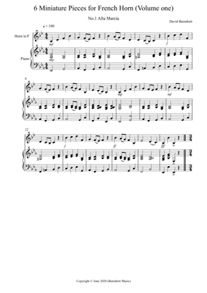 6 Miniature Pieces for French Horn and Piano (volume one)