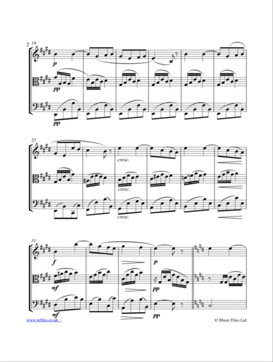 Gabriel Faure's Dolly Suite: No.1 Berceuse for String Trio String Trio scores gallery preview page 2
