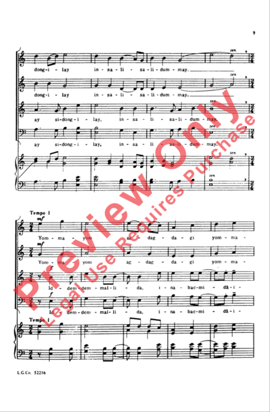Iddem-dem Mallida 4-Part scores gallery preview page 9