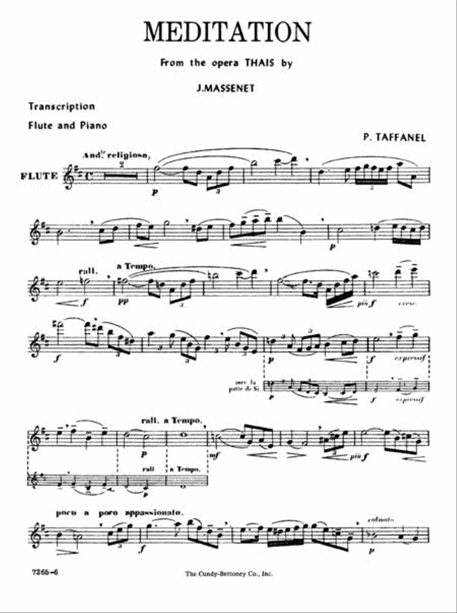 Meditation (From 'Thais') Flute Solo scores gallery preview page 2