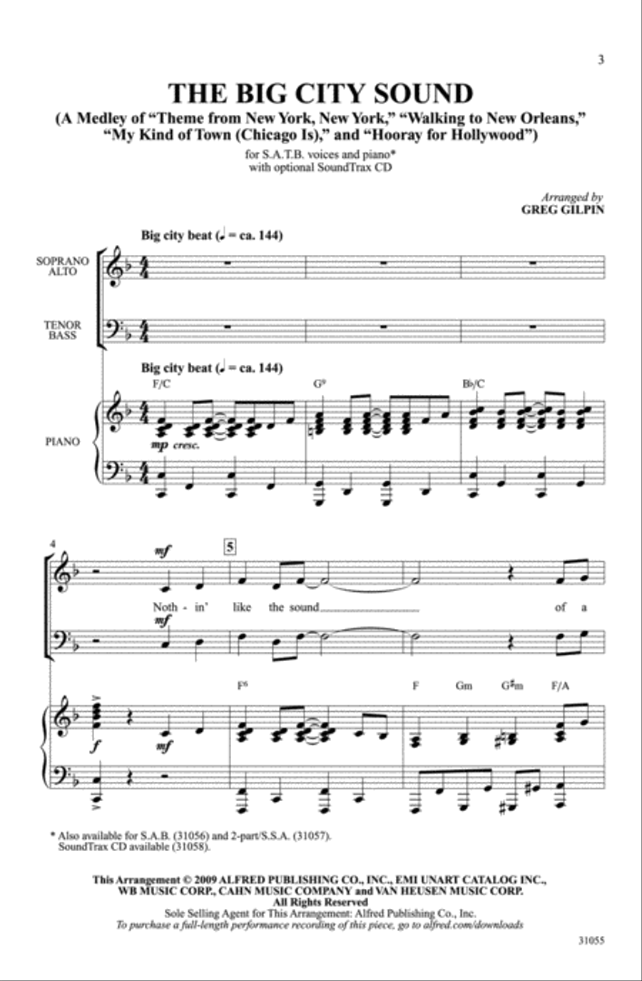 The Big City Sound (A Medley) 4-Part scores gallery preview page 2