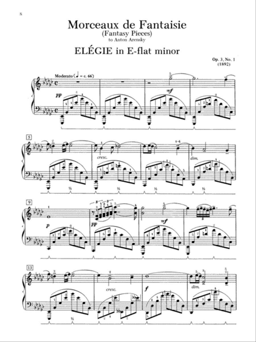 Rachmaninoff -- Fantasy Pieces, Op. 3 Piano Solo scores gallery preview page 3