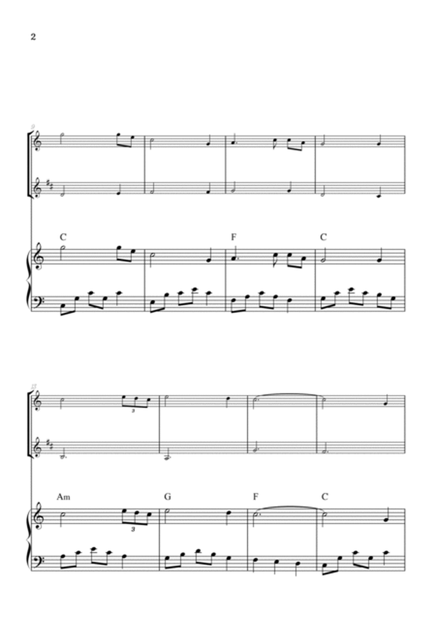 Amazing Grace • easy flute and clarinet sheet music with piano accompaniment (with chords) image number null