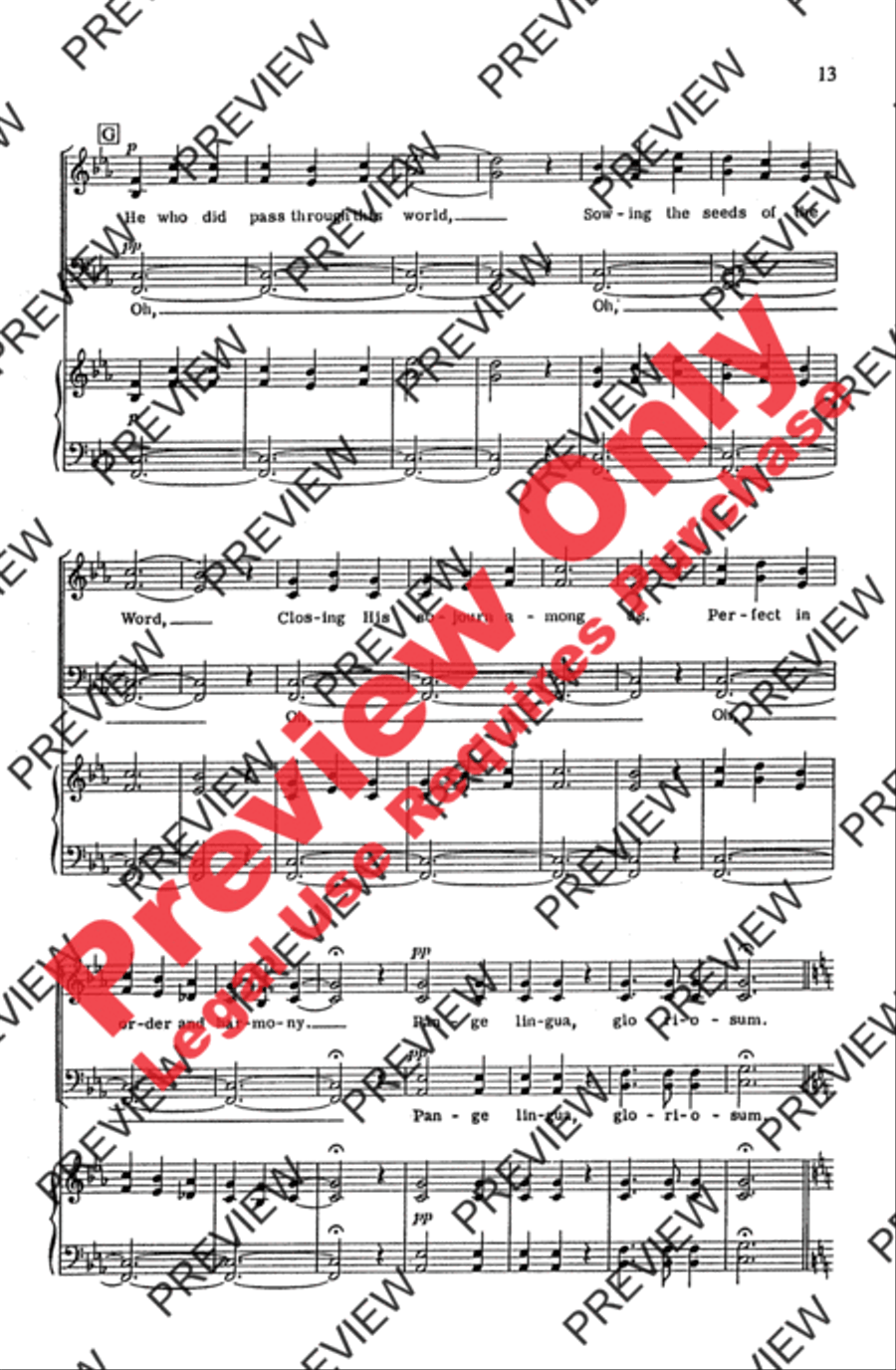 Pange Lingua Variations 4-Part scores gallery preview page 13